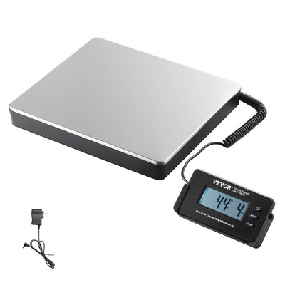 VEVOR Digital Shipping Scale, 440 lbs x 1.7 oz. Heavy Duty Postal Scale with Timer, Tare Function, HD LCD Screen Portable Package Scale for Luggage, Home, Post Office, AC/DC Powered, FCC Listed 