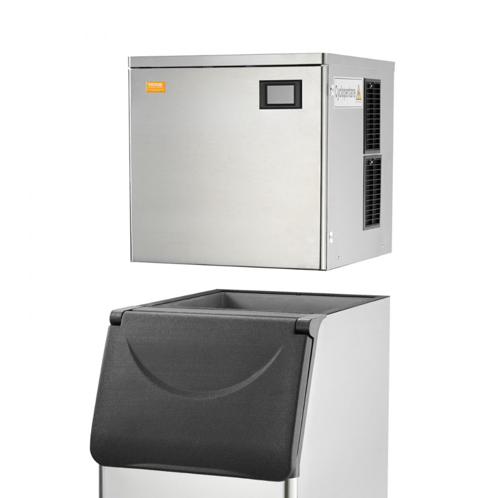 VEVOR Commercial Ice Maker, 550LBS/24H Ice Making Machine with 330.7LBS Large Storage Bin, 1000W Auto Self-Cleaning Ice Maker Machine with 3.5-inch LED Panel for Bar Cafe Restaurant Business 