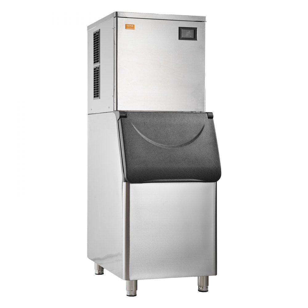 VEVOR Commercial Ice Maker, 550LBS/24H Ice Making Machine with 330.7LBS Large Storage Bin, 1000W Auto Self-Cleaning Ice Maker Machine with 3.5-inch LED Panel for Bar Cafe Restaurant Business 