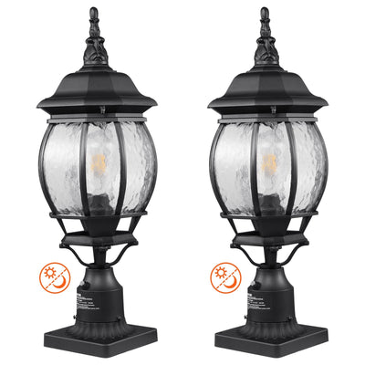 VEVOR 2 PCs Dusk to Dawn Outdoor Lamp Post Light Fixture 20.87in Pole Pier Mount 