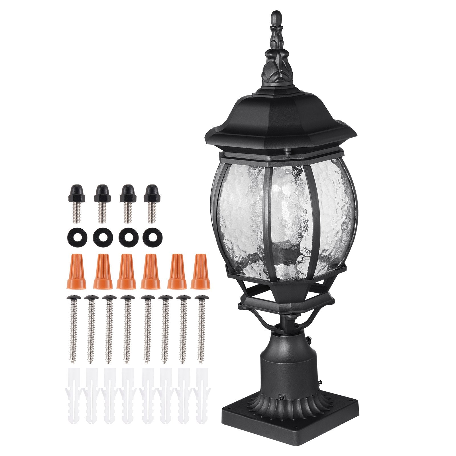 VEVOR 2 PCs Dusk to Dawn Outdoor Lamp Post Light Fixture 20.87in Pole Pier Mount 