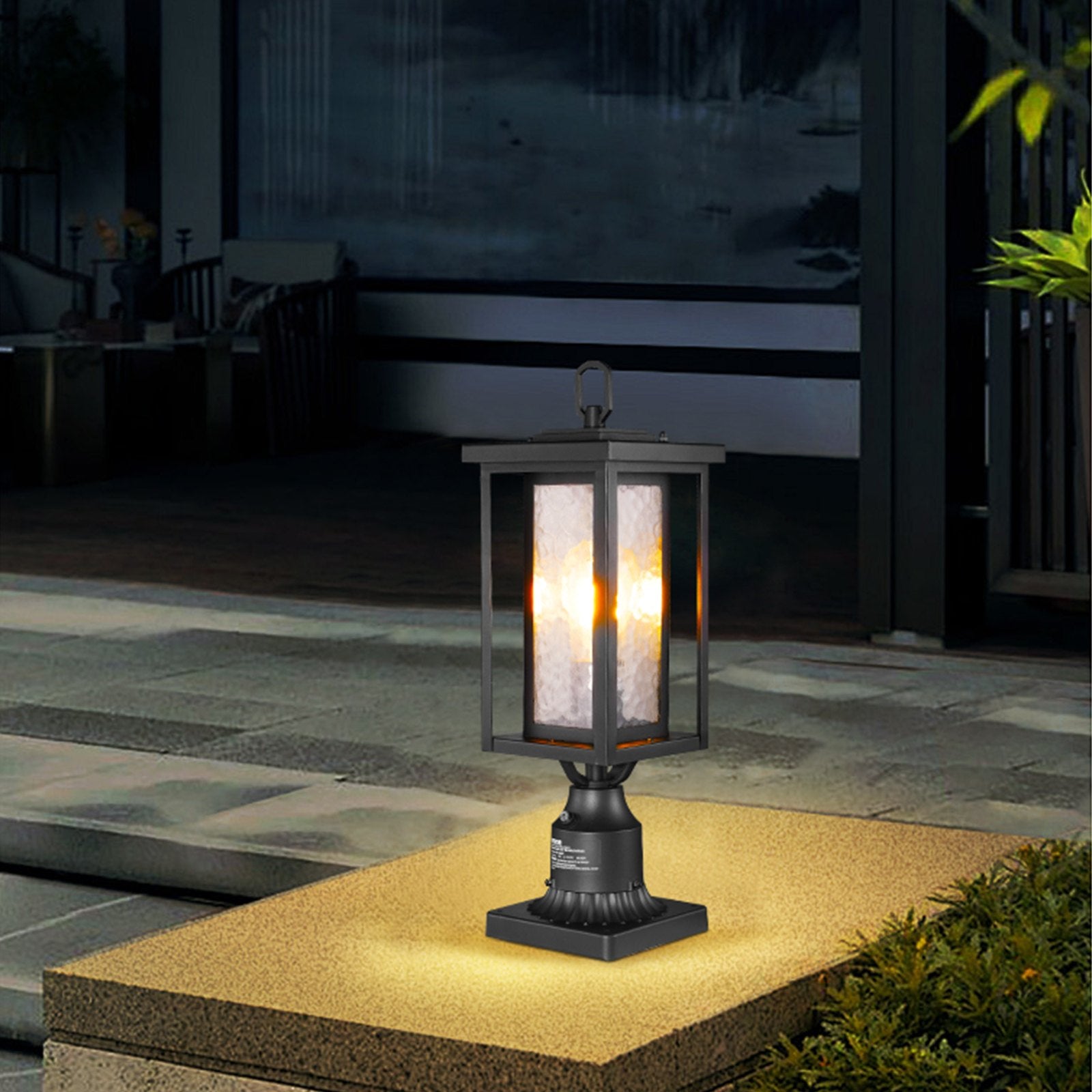 VEVOR 2 PCs Dusk to Dawn Outdoor Lamp Post Light Fixture 17.72in Pole Pier Mount 