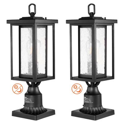 VEVOR 2 PCs Dusk to Dawn Outdoor Lamp Post Light Fixture 17.72in Pole Pier Mount 