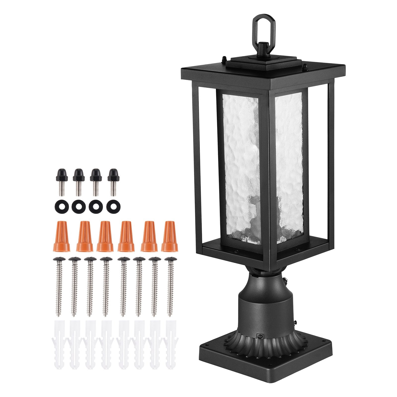 VEVOR 2 PCs Dusk to Dawn Outdoor Lamp Post Light Fixture 17.72in Pole Pier Mount 