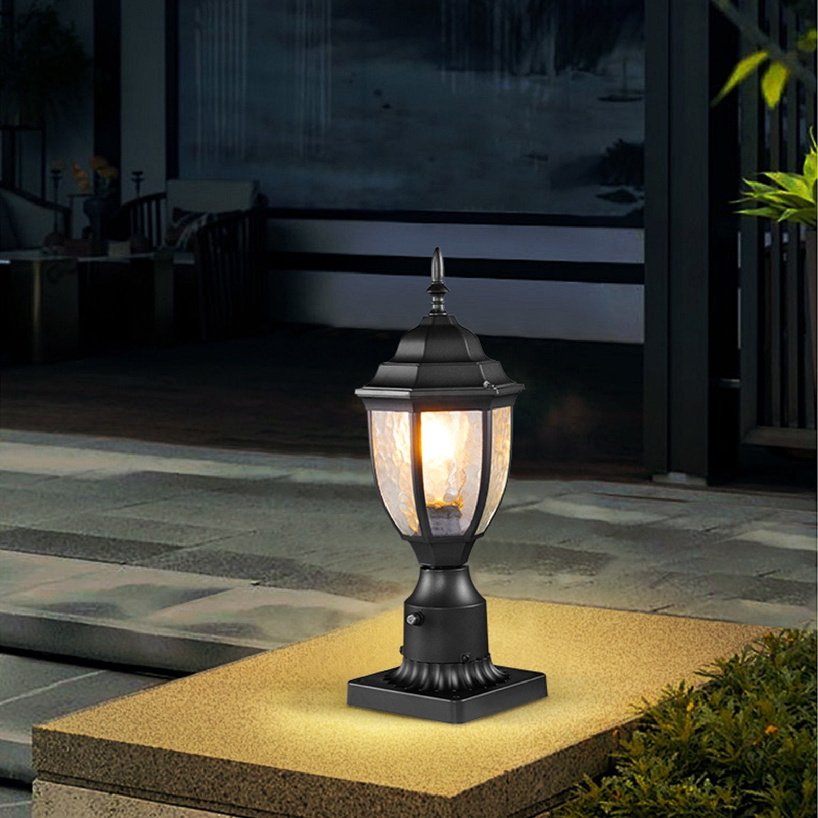 VEVOR 2 PCs Dusk to Dawn Outdoor Lamp Post Light Fixture 15.35in Pole Pier Mount 