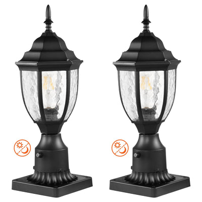 VEVOR 2 PCs Dusk to Dawn Outdoor Lamp Post Light Fixture 15.35in Pole Pier Mount 