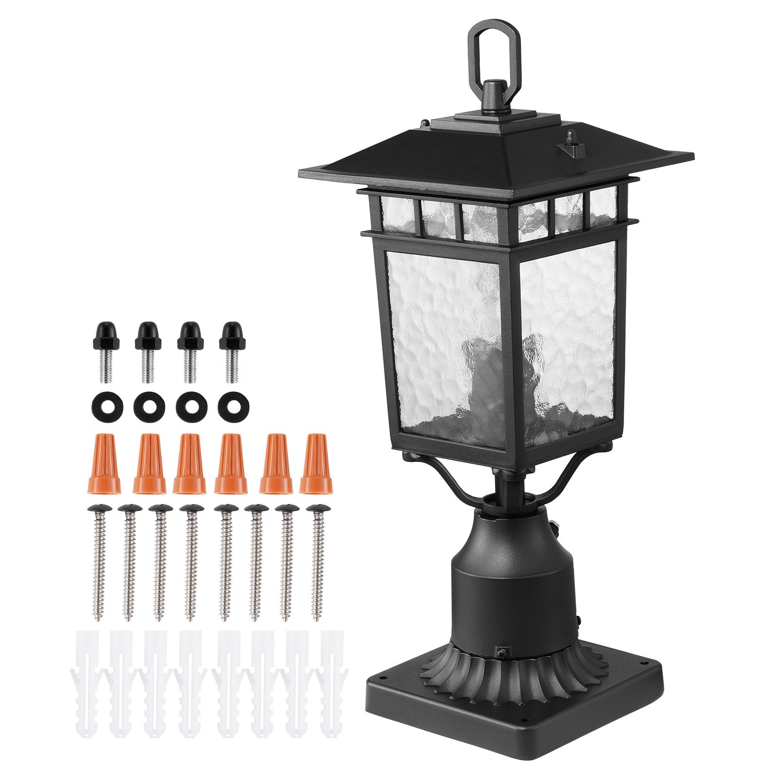 VEVOR 2 PCs Dusk to Dawn Outdoor Lamp Post Light Fixture 15.75in Pole Pier Mount 