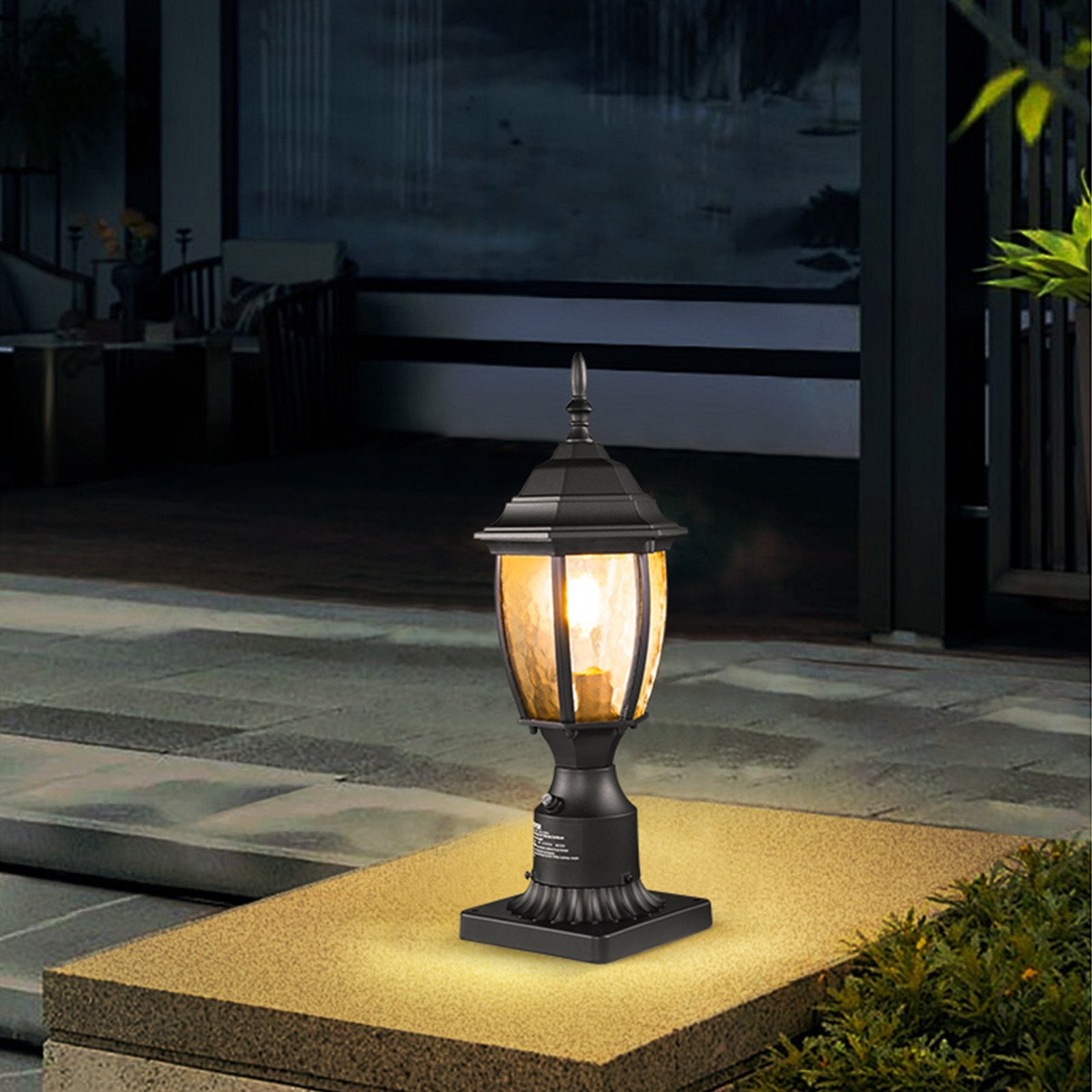 VEVOR Dusk to Dawn Outdoor Lamp Post Light Fixture 15.75 in Pole or Pier Mount 
