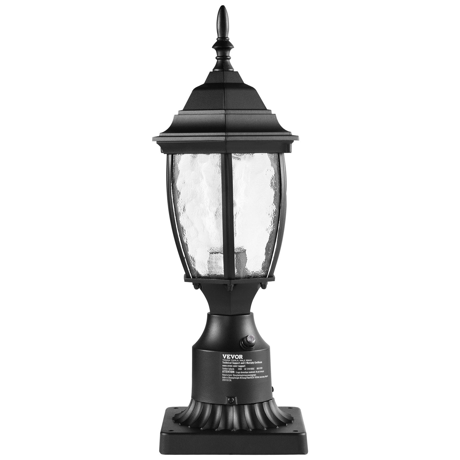 VEVOR Dusk to Dawn Outdoor Lamp Post Light Fixture 15.75 in Pole or Pier Mount 