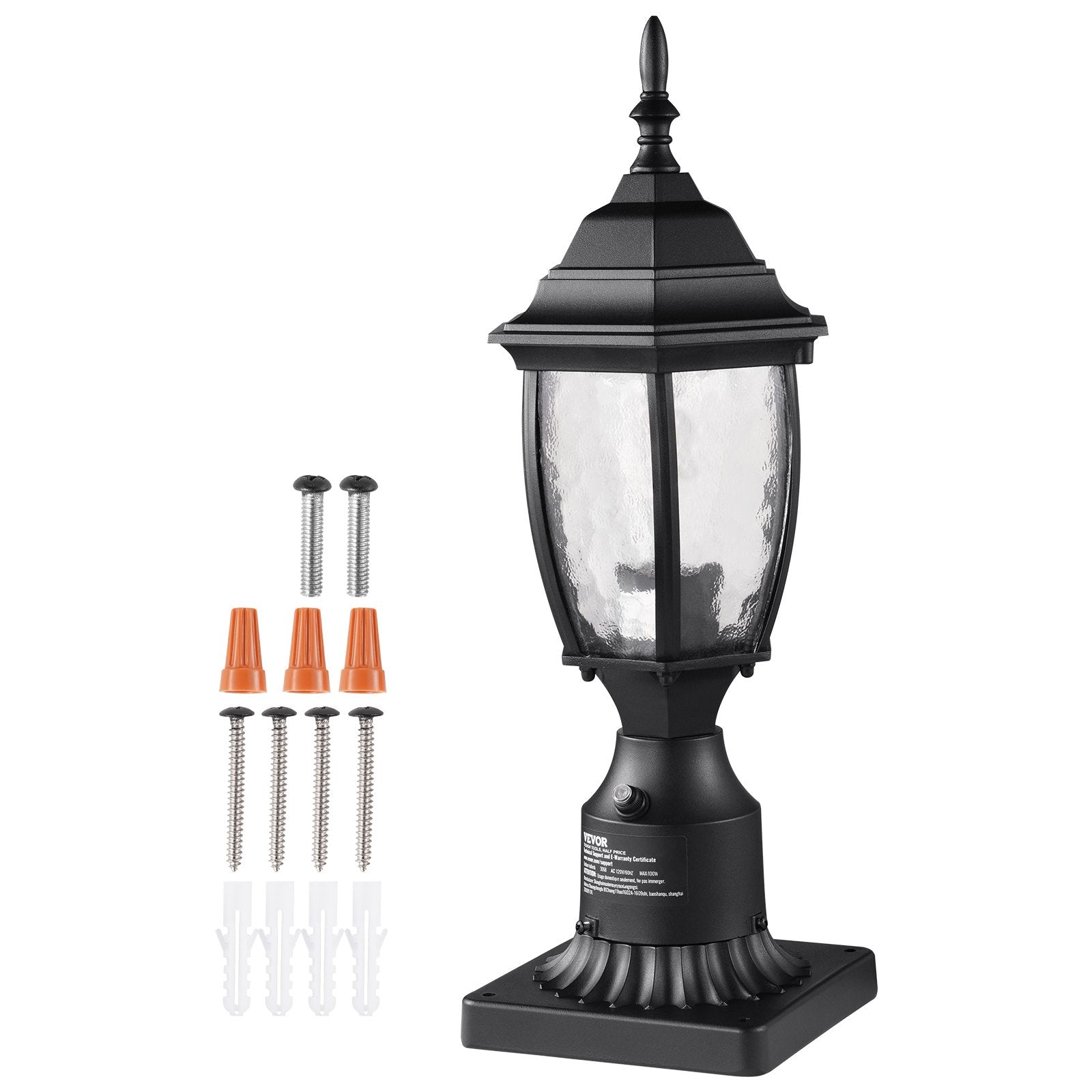 VEVOR Dusk to Dawn Outdoor Lamp Post Light Fixture 15.75 in Pole or Pier Mount 