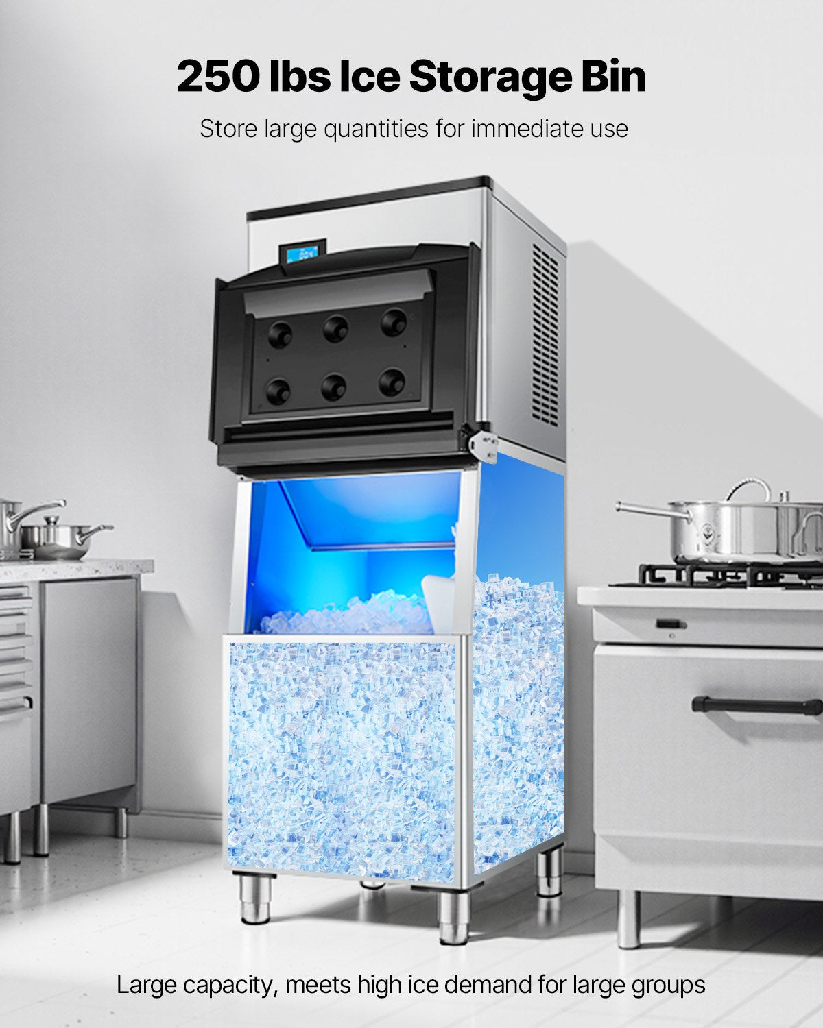VEVOR Commercial Ice Maker Storage Bin 250lbs Capacity Ice Bin with Filter 