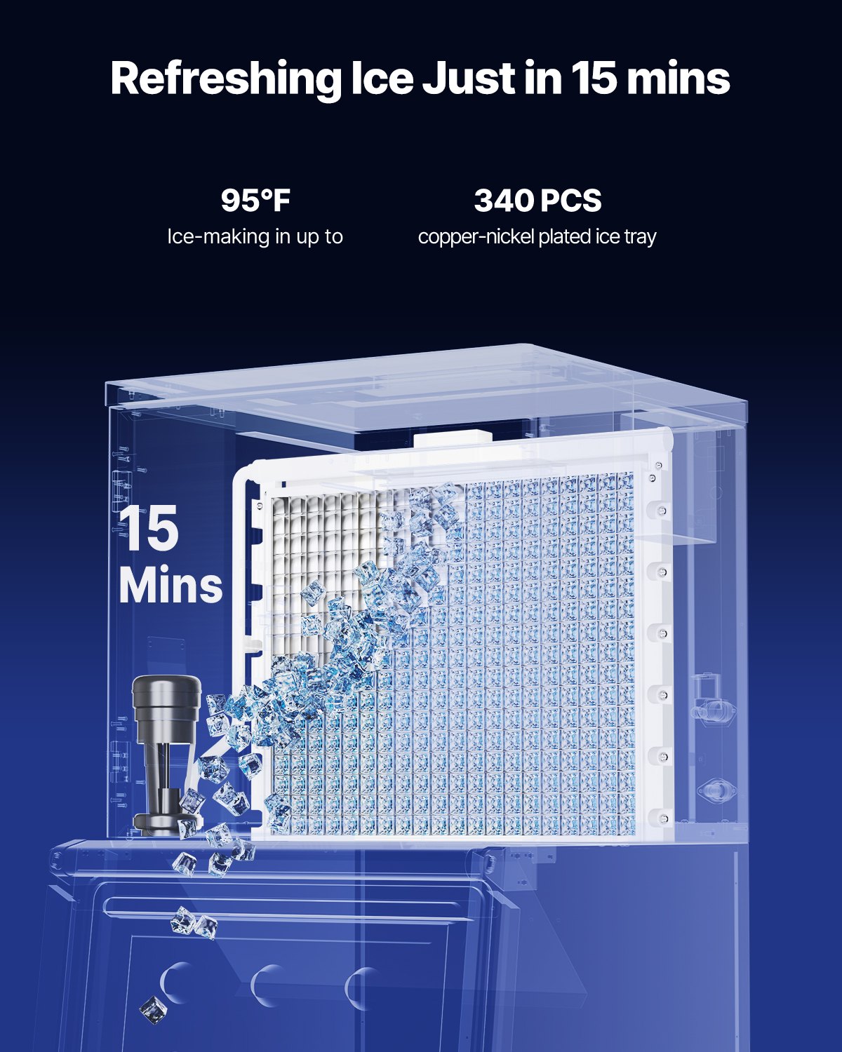 VEVOR Commercial Ice Maker 800 lbs/24 h Self-Cleaning Ice Machine - Head Only 