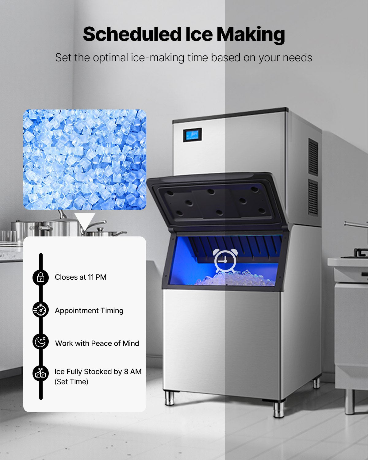 VEVOR Commercial Ice Maker 800 lbs/24 h Self-Cleaning Ice Machine - Head Only 