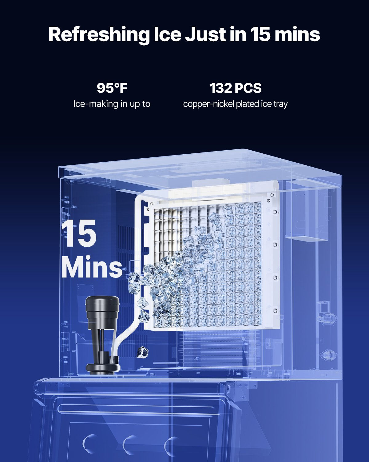 VEVOR Commercial Ice Maker 300 lbs/24 h Self-Cleaning Ice Machine - Head Only 