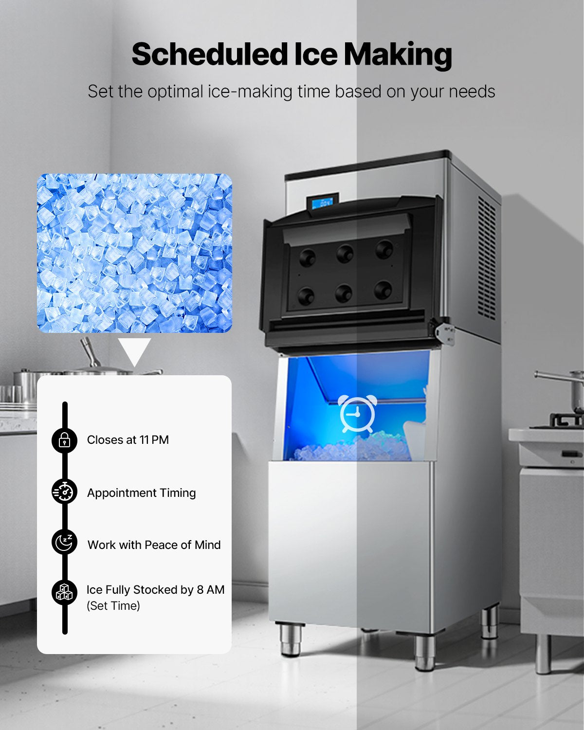 VEVOR Commercial Ice Maker 300 lbs/24 h Self-Cleaning Ice Machine - Head Only 