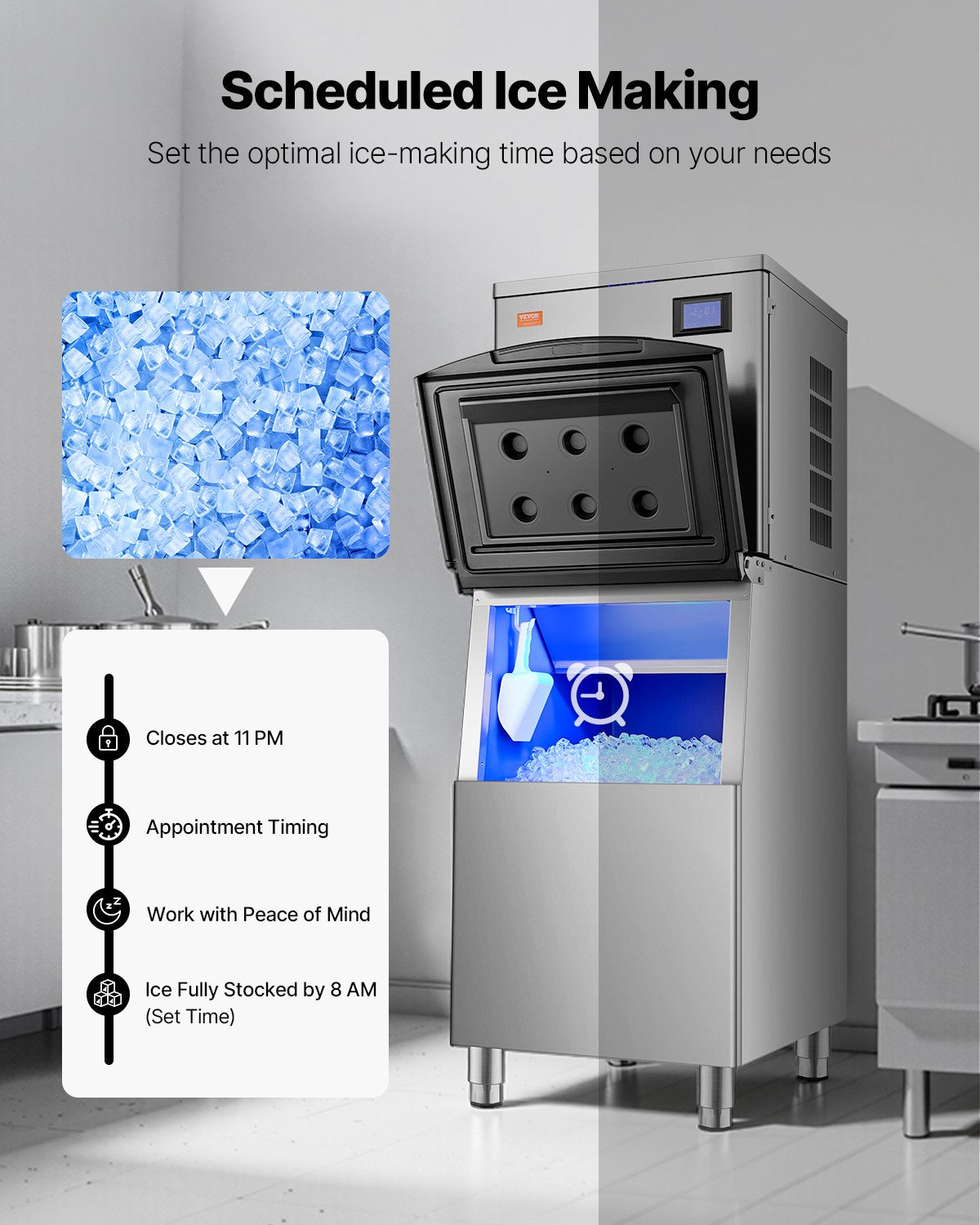 VEVOR Commercial Ice Maker 400 lbs/Day Self-Cleaning Ice Machine - Head Only 