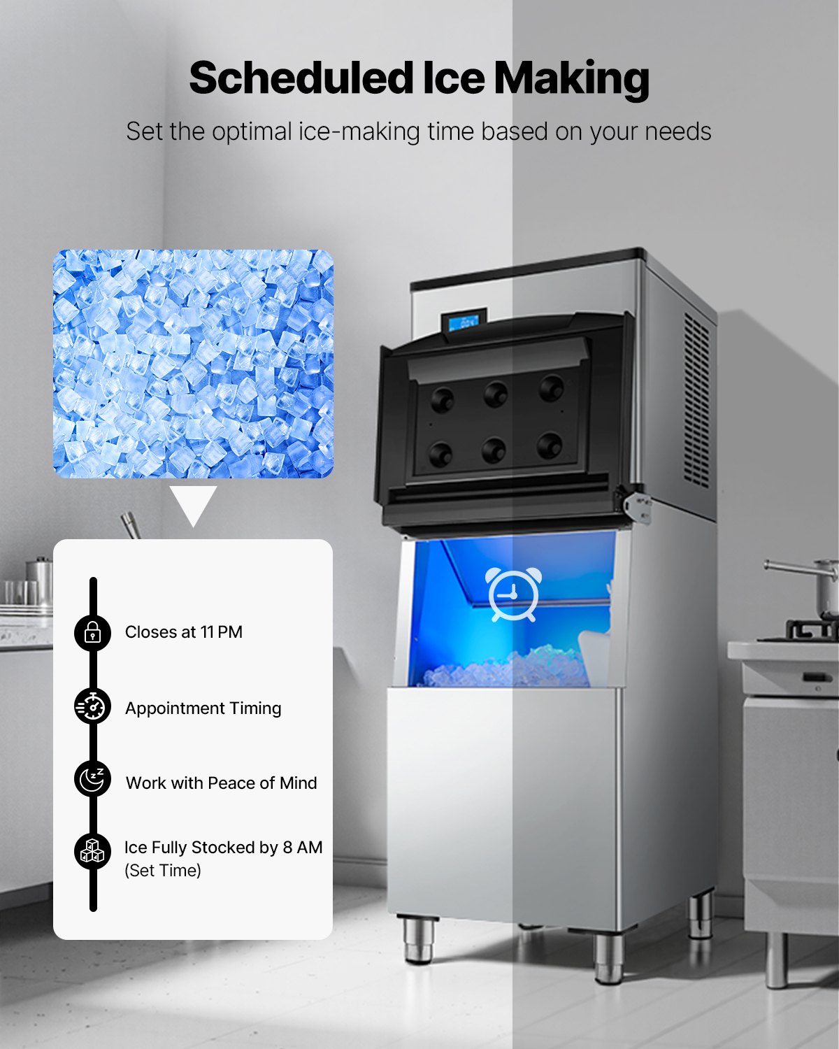 VEVOR Commercial Ice Maker 500 lbs/24 h Self-Cleaning Ice Machine - Head Only 