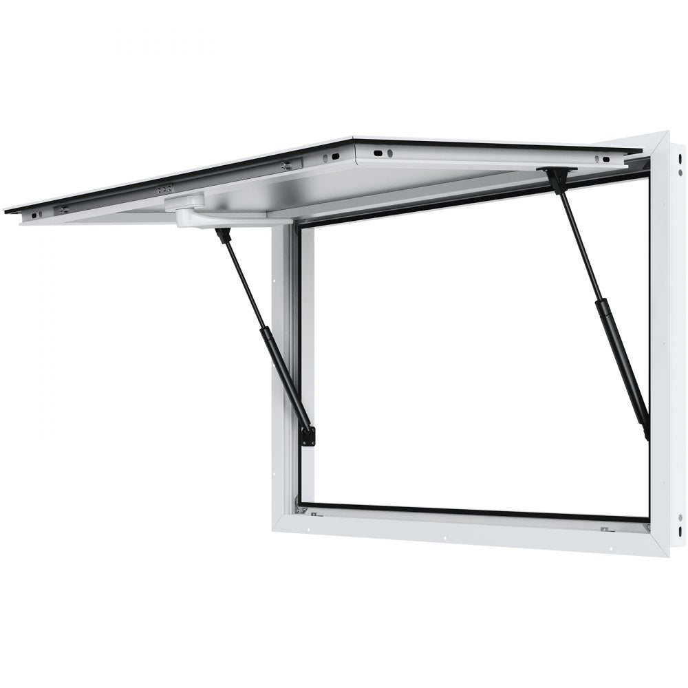 VEVOR Concession Window 48"x36", Aluminum Alloy Food Truck Service Window with Awning Door & Drag Hook, Up to 85 Degrees Stand Serving Window for Food Trucks Concession Trailers, Glass Not Included 