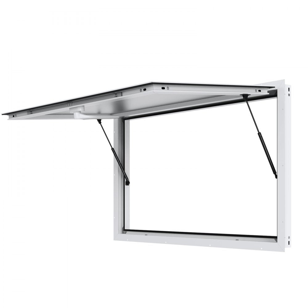 VEVOR Concession Window 53"x33", Aluminum Alloy Food Truck Service Window with Awning Door & Drag Hook, Up to 85 Degrees Stand Serving Window for Food Trucks Concession Trailers, Glass Not Included 