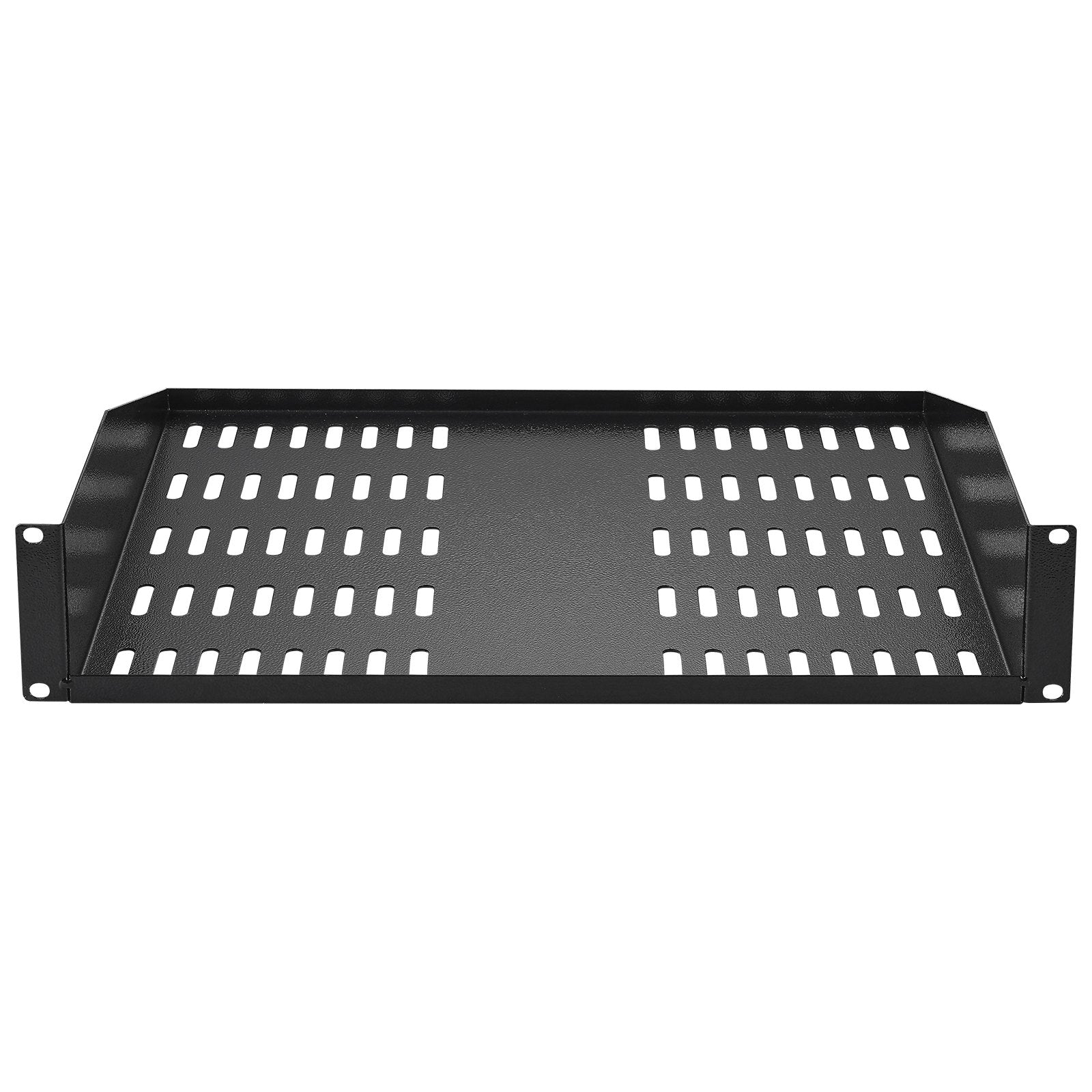 VEVOR 2U Server Rack Shelf 16"/406 mm Depth Vented Rack Mount Shelf with Tray 