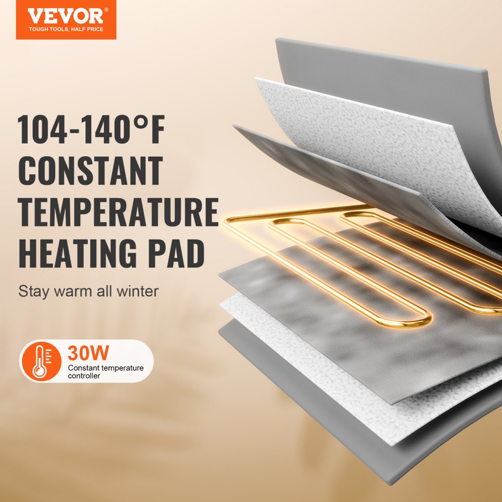 VEVOR Heated Cat House Foldable Kitty Shelter with Heated Pad Gray Middle 