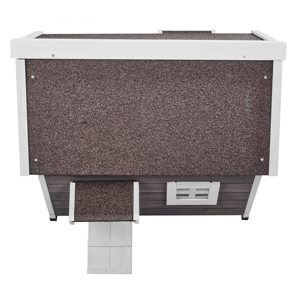 VEVOR Outdoor Cat House Wooden Feral Cat Shelter with Roof Door Flaps & Window 
