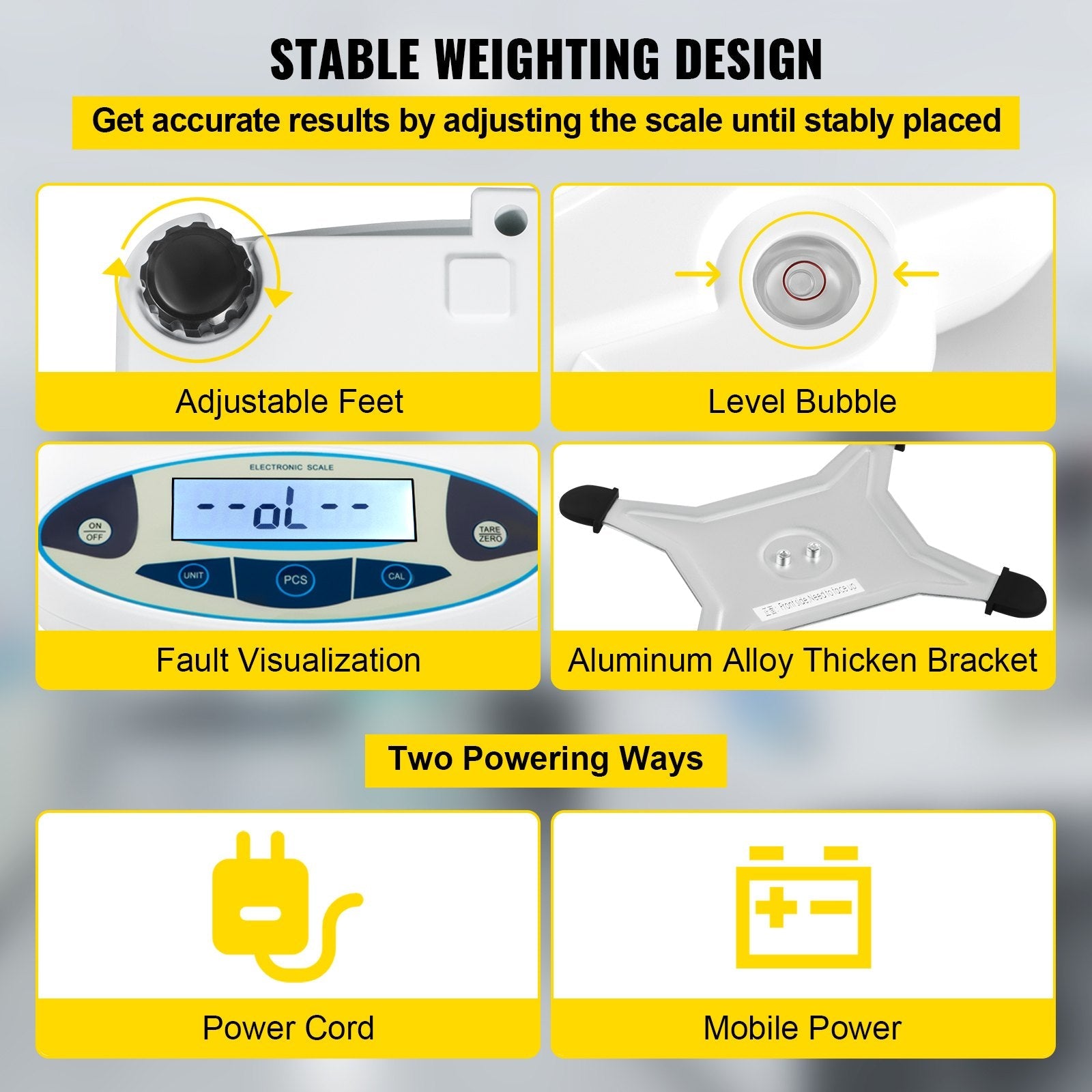 VEVOR Analytical Balance, 5000g x 0.01g Accuracy Lab Scale, High Precision Electronic Analytical Balance, 13 Units Conversion, Counting Function, LCD Display, for Lab University Jewelry (5000g, 0.01g) 