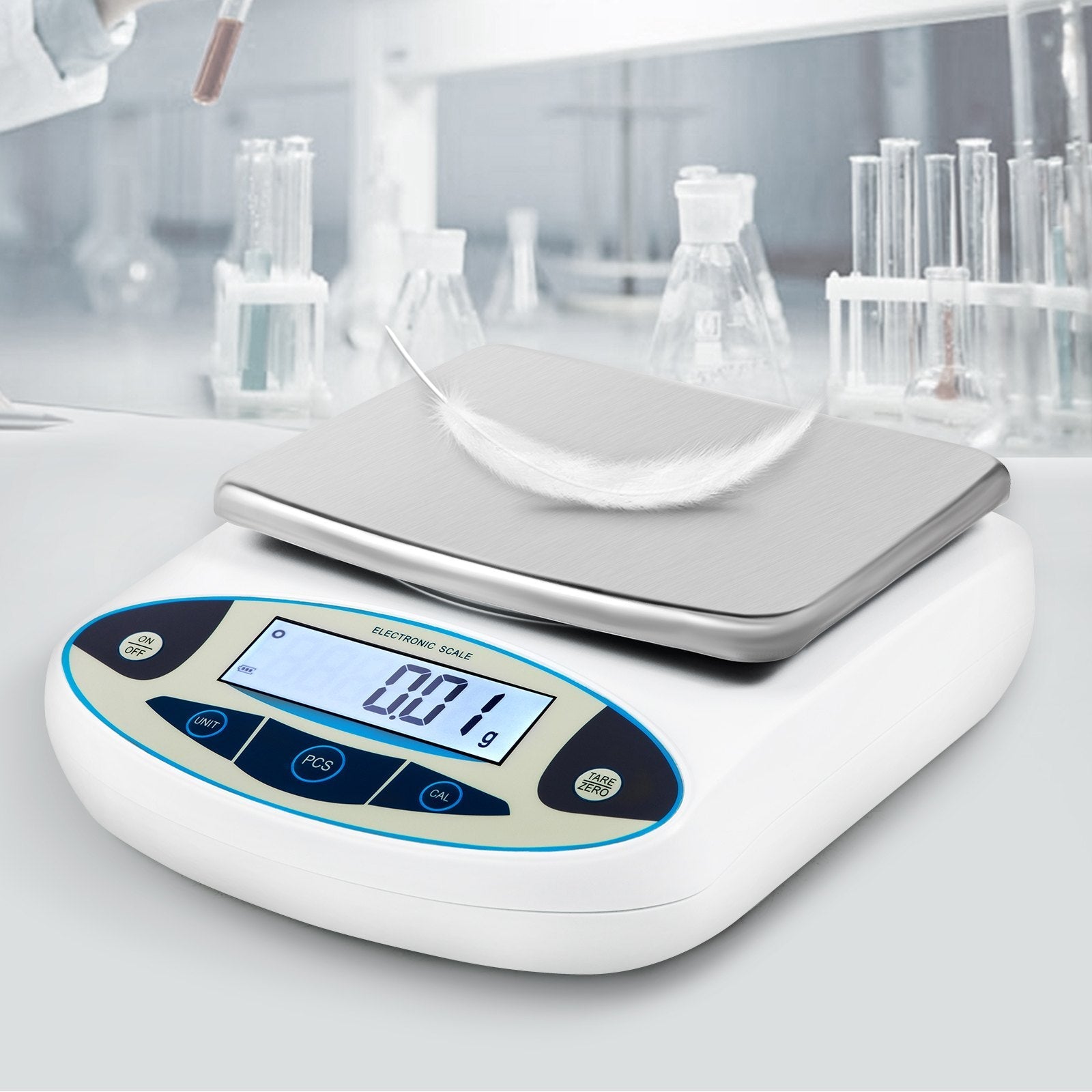 VEVOR Analytical Balance, 5000g x 0.01g Accuracy Lab Scale, High Precision Electronic Analytical Balance, 13 Units Conversion, Counting Function, LCD Display, for Lab University Jewelry (5000g, 0.01g) 