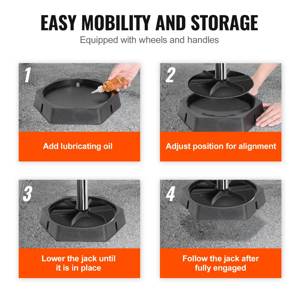 VEVOR RV Leveling Pads, 9 Inch Round Landing Feet, Permanent Attached Jack Stabilizers, Rubber Jack Pads, 5000 lbs Capacity per RV Jack Pad, 5th Wheels, Travel Trailers, Class A/C Motorhomes (6-Pack) 