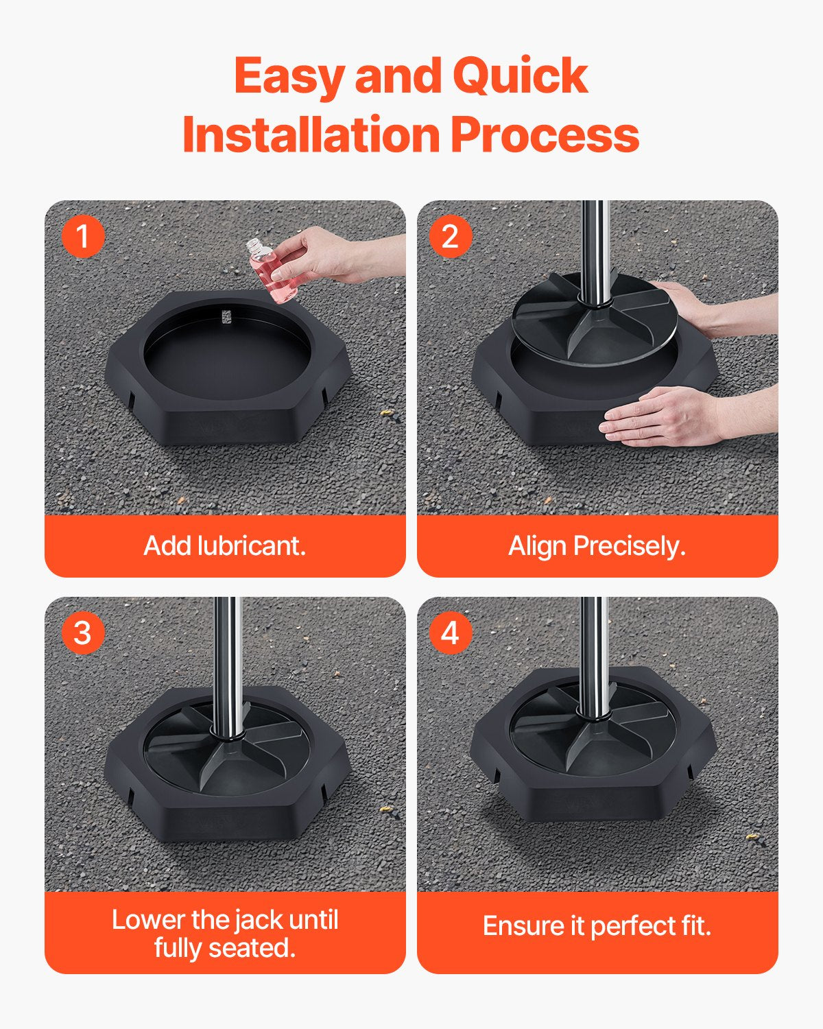 RV Leveling Pads 5000lbs 4 Pcs Rubber Trailer Jack Pads for 10" Round Feet 
