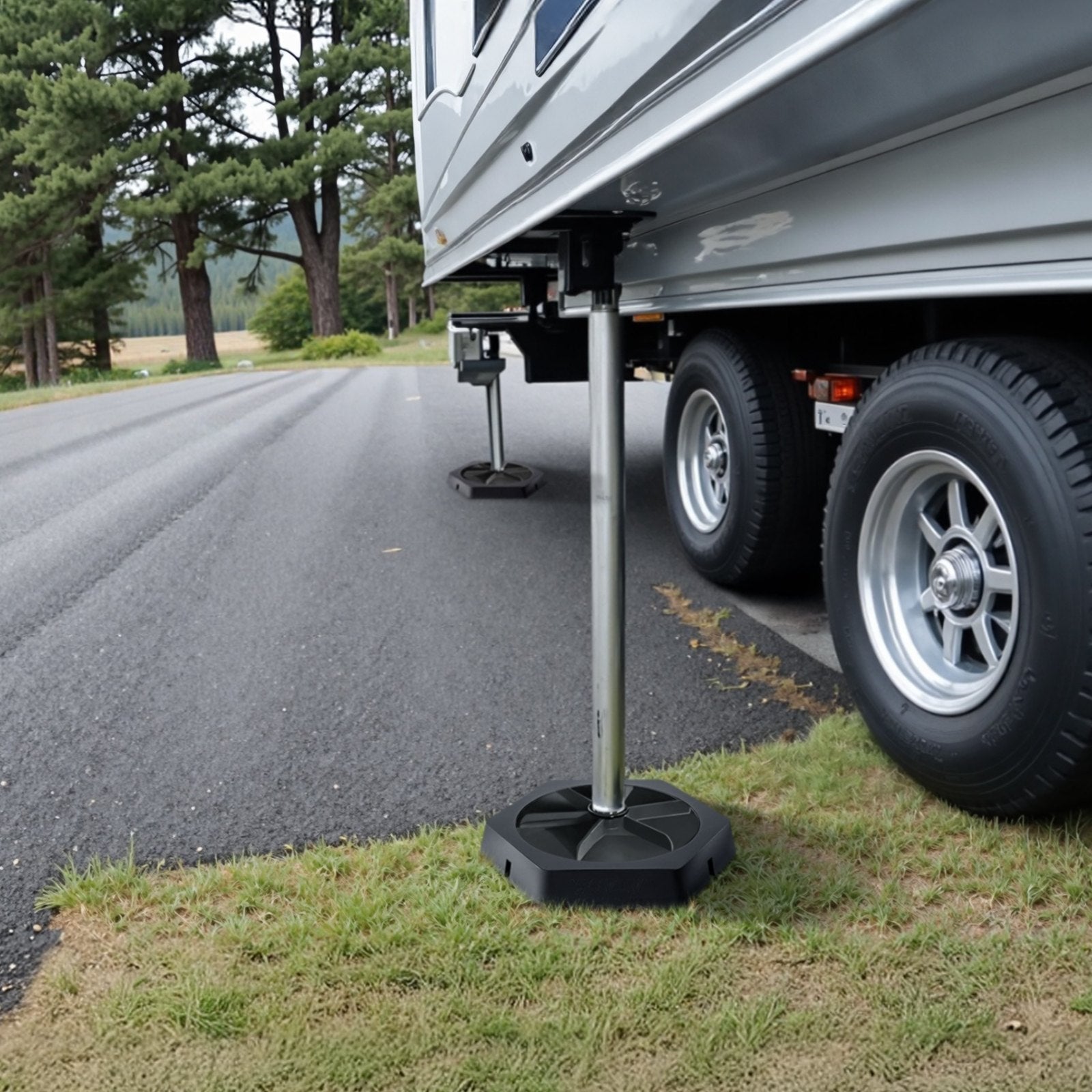 RV Leveling Pads 5000lbs 4 Pcs Rubber Trailer Jack Pads for 10" Round Feet 
