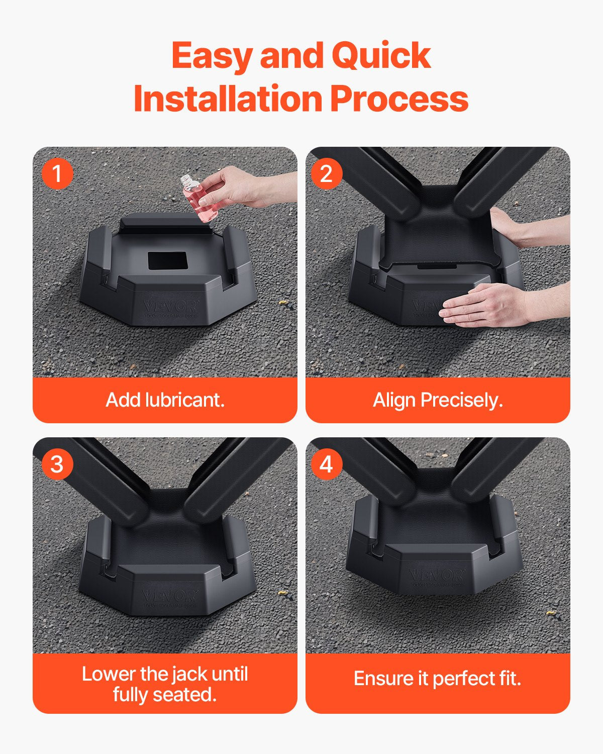 RV Leveling Pads 5000 lbs 4 Pcs Rubber Trailer Jack Pads 5.5" Square Feet 