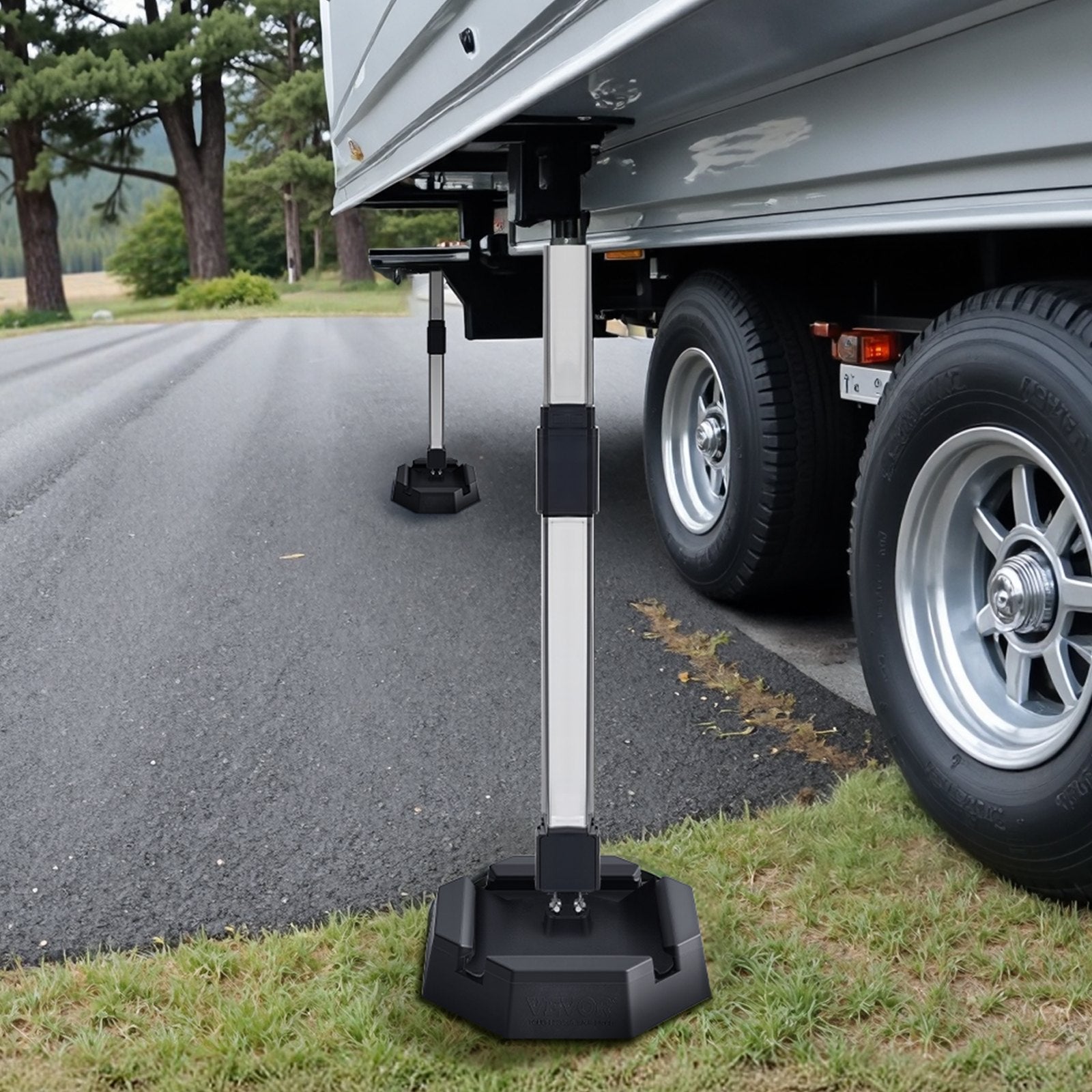 RV Leveling Pads 5000 lbs 4 Pcs Rubber Trailer Jack Pads 5.5" Square Feet 
