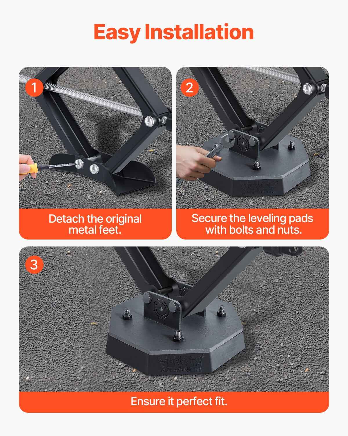 RV Leveling Pads 5000 lbs 4 Pcs Rubber Trailer Jack Pads Scissor Jack Feet 