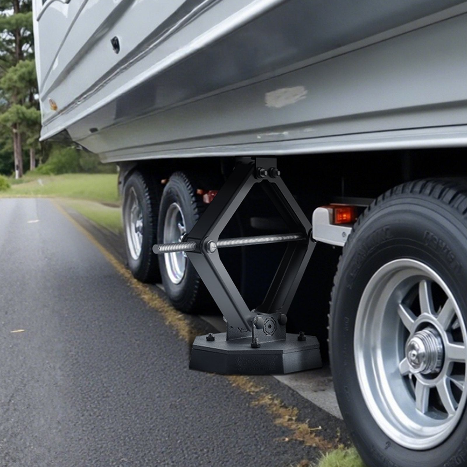 RV Leveling Pads 5000 lbs 4 Pcs Rubber Trailer Jack Pads Scissor Jack Feet 
