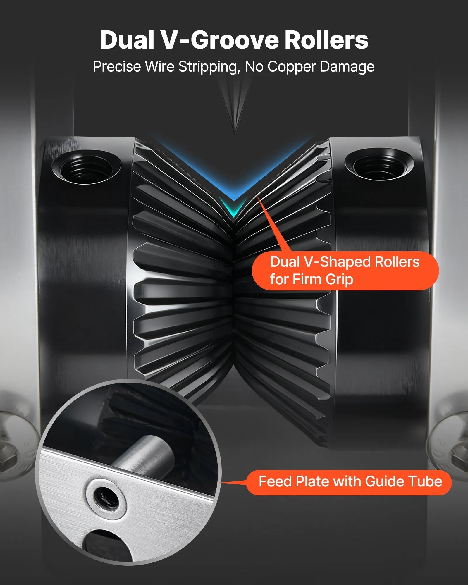 VEVOR Manual Wire Stripper Machine, 0.06-1.18 in, Copper Cable Stripper Tool, Hand Crank or Drill Powered Modes, Heavy-Duty Q235 Frame Wire Stripping Machine, Easy to Use, for Scrap Copper Recycling 