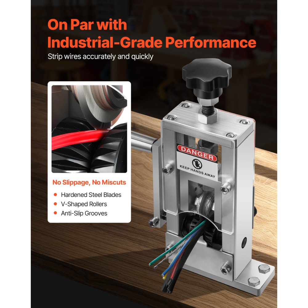 Manual Wire Stripping Machine, 0.06–1" Copper Wire Stripper
