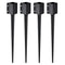 VEVOR Fence Post Anchor Ground Spike, 4 Pack 36 x 4 x 4 Inches Outer Diameter (Inner Diameter 3.5 x3.5 Inches), Metal Black Powder Coated Post Stake Ground, for Mailbox Deck Garden Railing