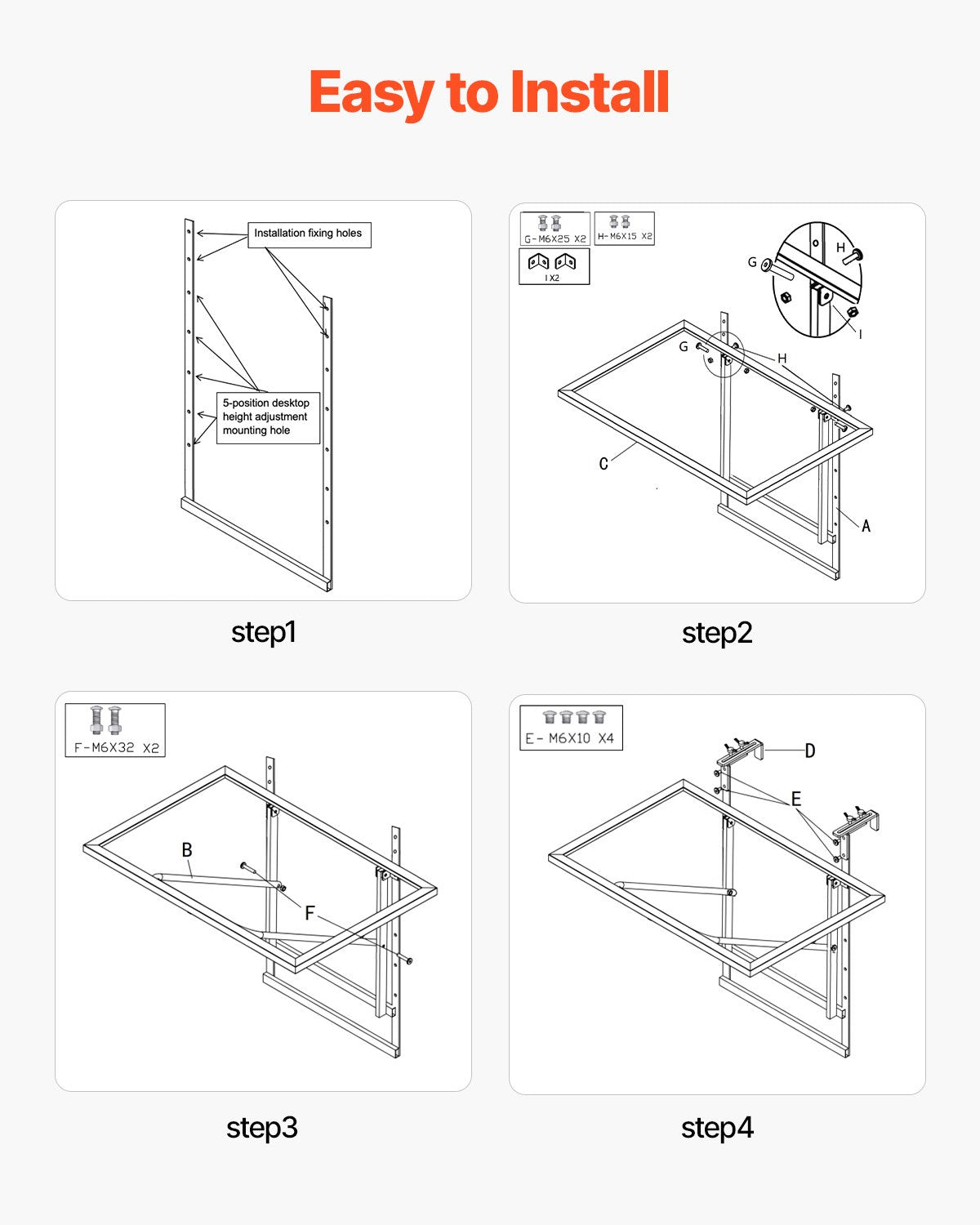 VEVOR Balcony Hanging Table 19 x 24 in Metal Patio Railing Table Adjustable 