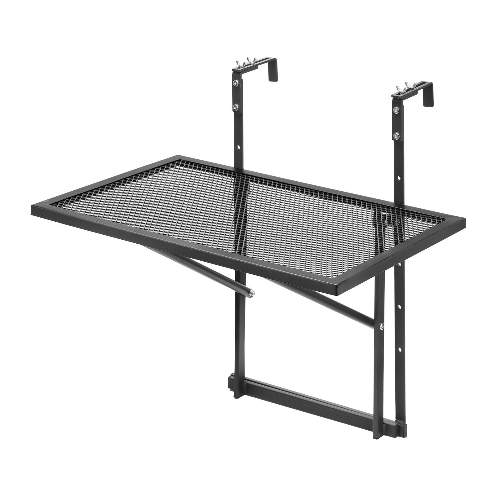 VEVOR Balcony Hanging Table 19 x 24 in Metal Patio Railing Table Adjustable 
