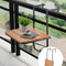 VEVOR Balcony Hanging Table 25 x 24 in Patio Railing Bar Table Adjusable