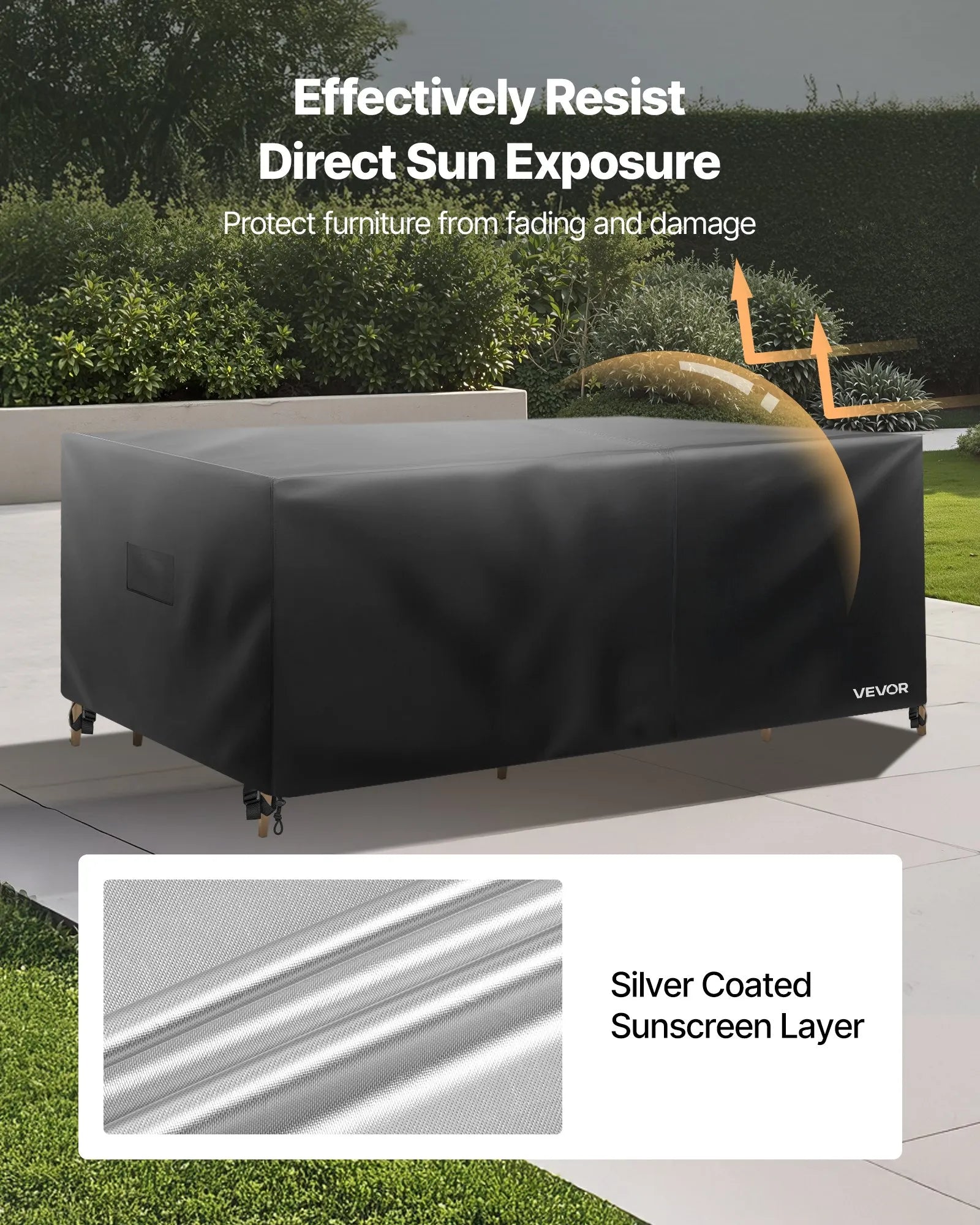 VEVOR Patio Outdoor Furniture Cover 420D Waterproof Table Chairs Sofa 126"x63"