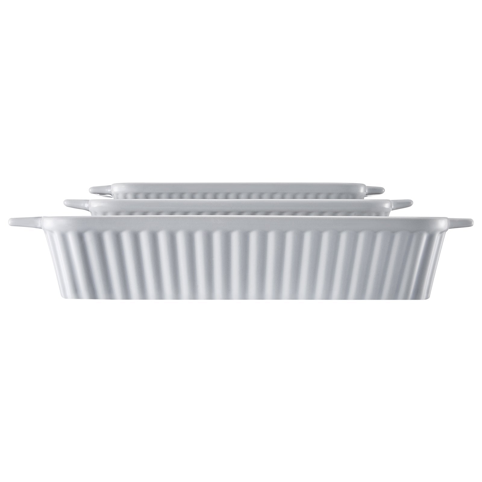 VEVOR Ceramic Baking Dish 3 Pieces Rectangular Bakeware Set Deep for Baking 