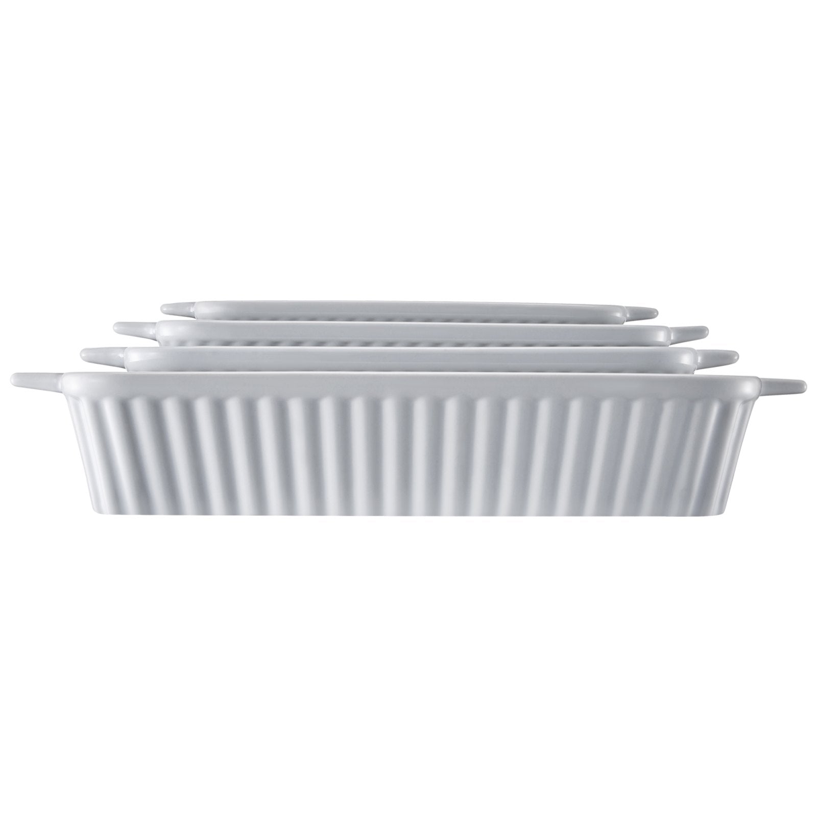 VEVOR Ceramic Baking Dish 4 Pieces Rectangular Bakeware Set Deep for Baking 