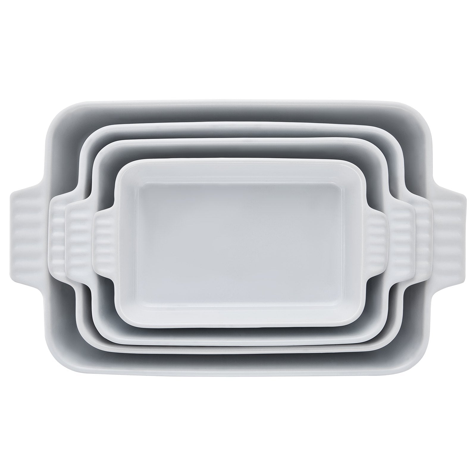VEVOR Ceramic Baking Dish 4 Pieces Rectangular Bakeware Set Deep for Baking 