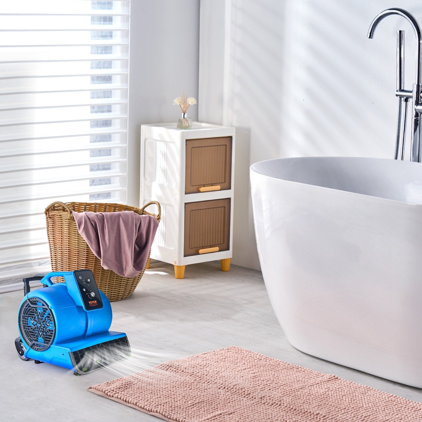 VEVOR Floor Blower 1560 RPM 4000 CFM Air Mover with 3 Blowing Angles 3-Speeds 