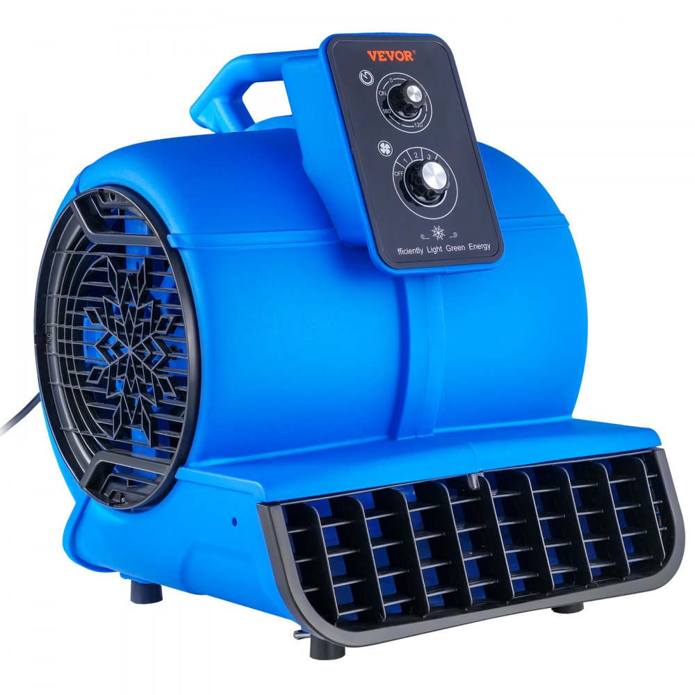 VEVOR Floor Blower, 1/2 HP, 2600 CFM Air Mover for Drying and Cooling, Portable Carpet Dryer Fan with 4 Blowing Angles and Time Function, for Janitorial, Home, Commercial, Industrail Use, ETL Listed 