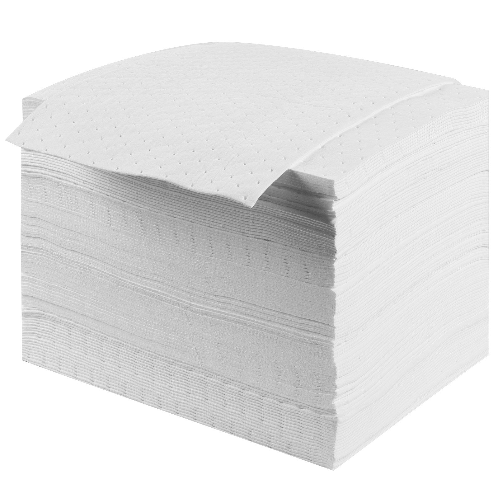VEVOR Spill Absorbent Pads, Oil Absorbing Mat Absorbs up 20 Gal, 15" L x20" W Polypropylene Absorbent Pad for Oil Only, Oil Spill Mats Pack of 100 