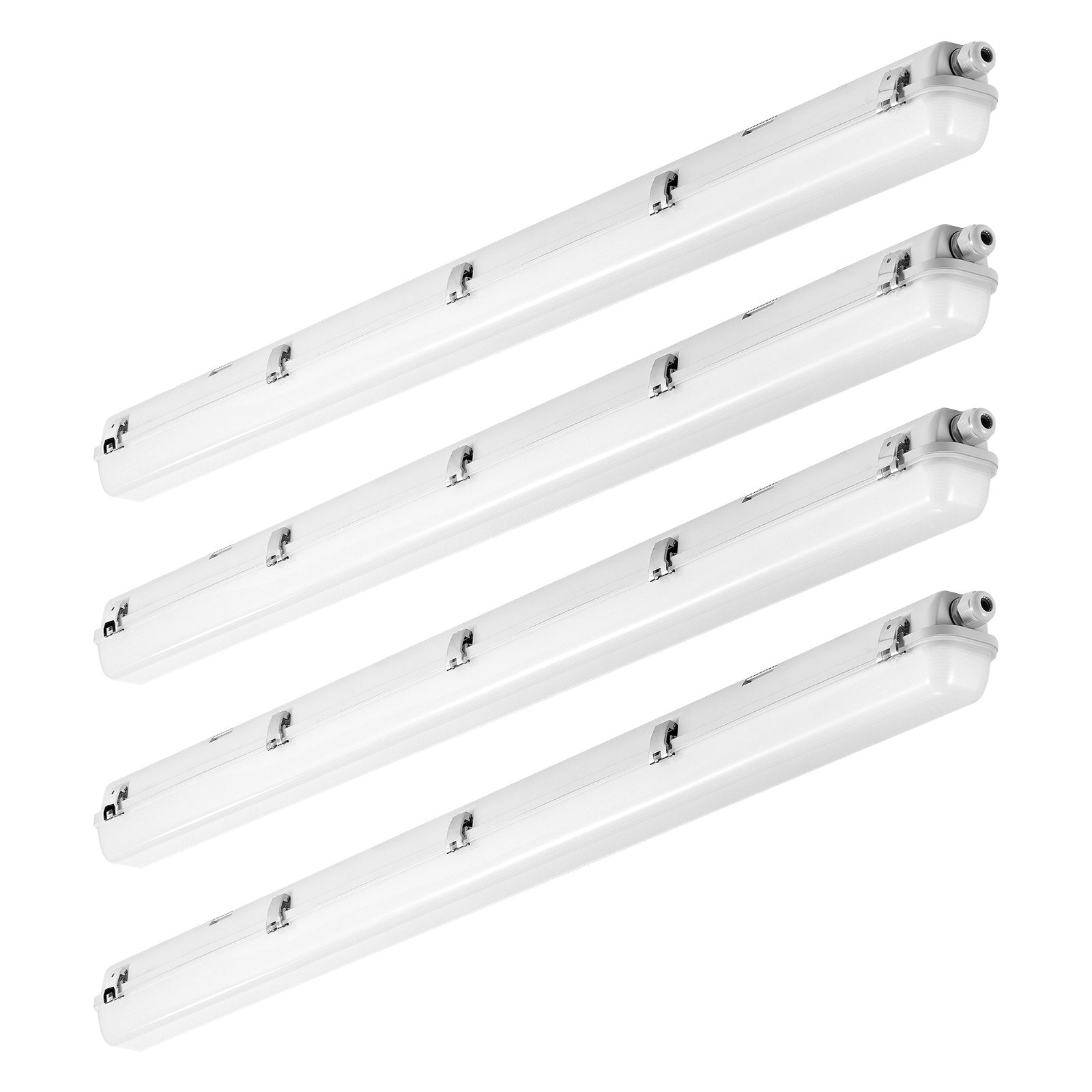VEVOR 4PCS 4FT LED Vapor Tight Light 60W 7400LM Vapor Proof Light Fixture 5000K 