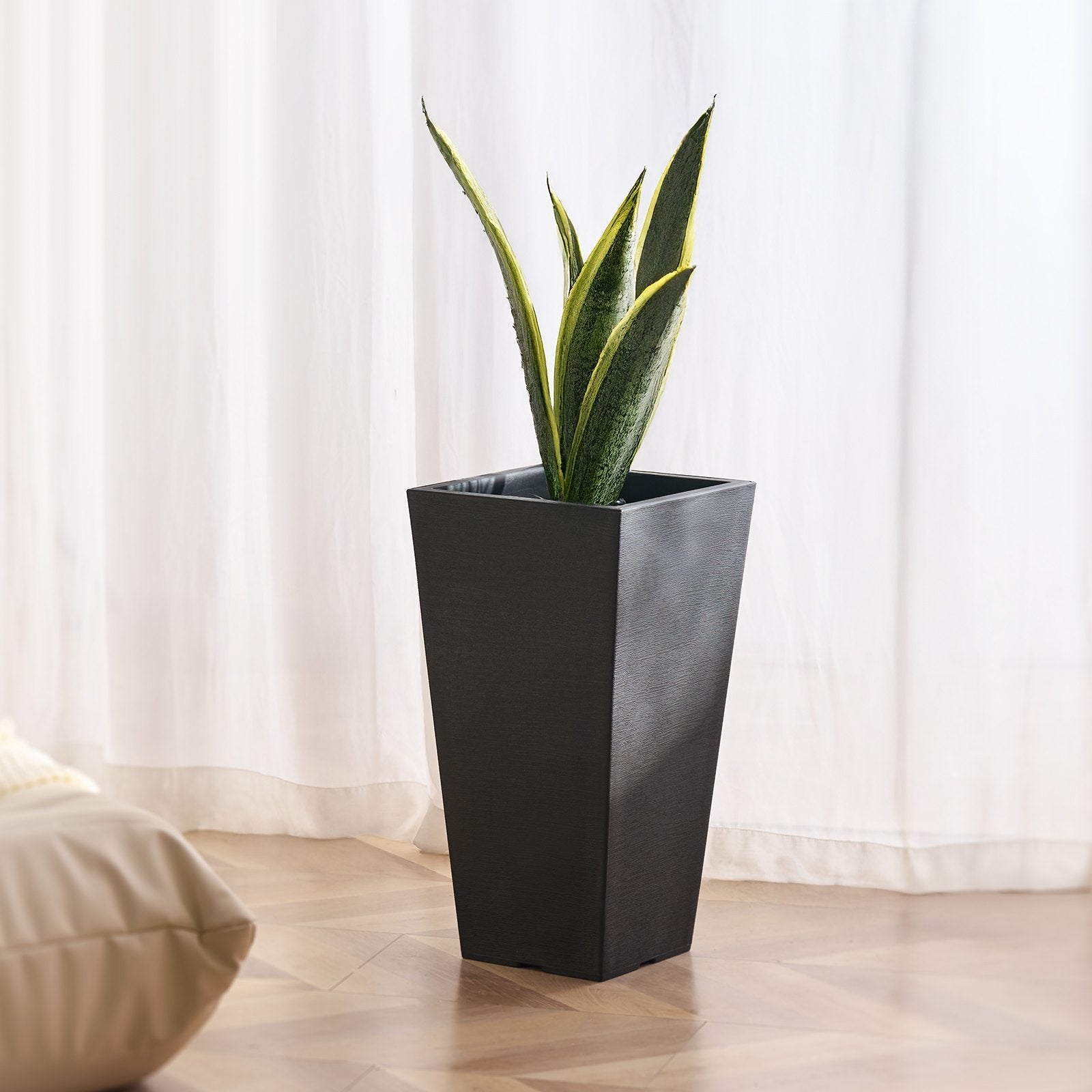 VEVOR Tall Planter Set of 2 Square Tapered Planters 22 in for Outdoor Indoor 
